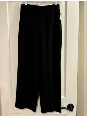 Talbots NEW Black Trousers Dress Pants Wider Leg  Pockets Womens Size 6 Petite